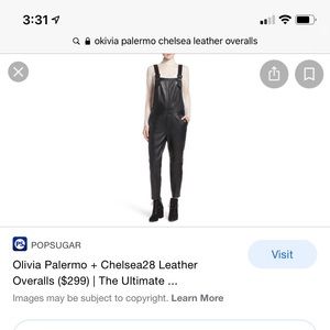 Olivia Palermo Chelsea Leather Overalls